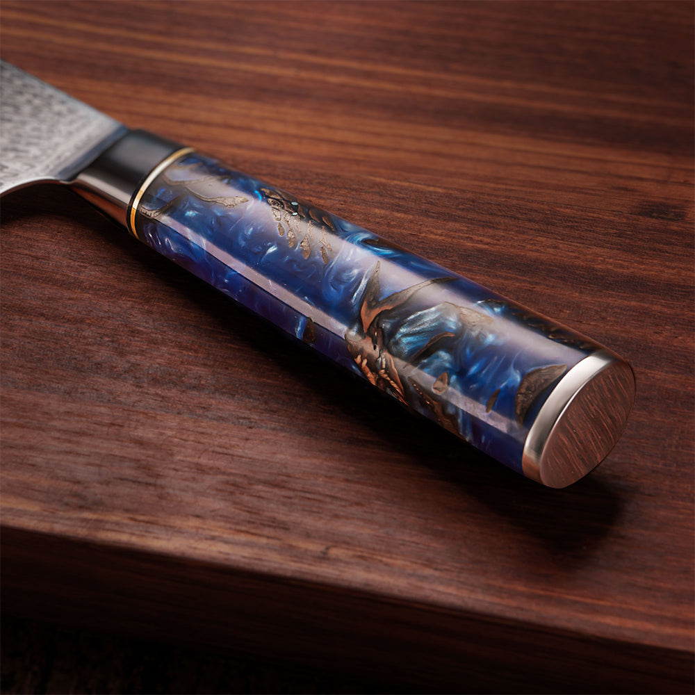 SZAKÁCSKÉS - Damascus VG10 GYUTO - Cobalt - Kompozit Juharfa Markolat