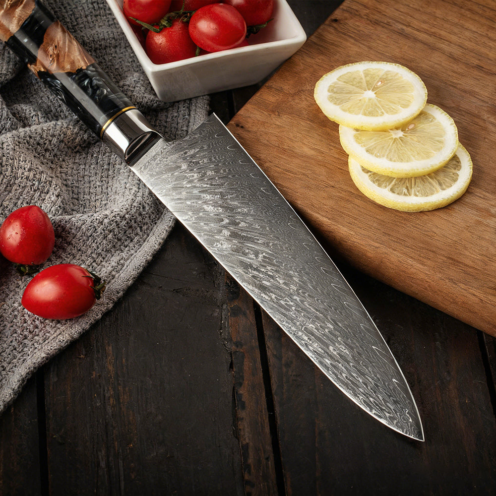 DAMASCUS CHEF SET – 3 Darabos – Blue & Beige Edition – Kompozit Juharfa Markolat