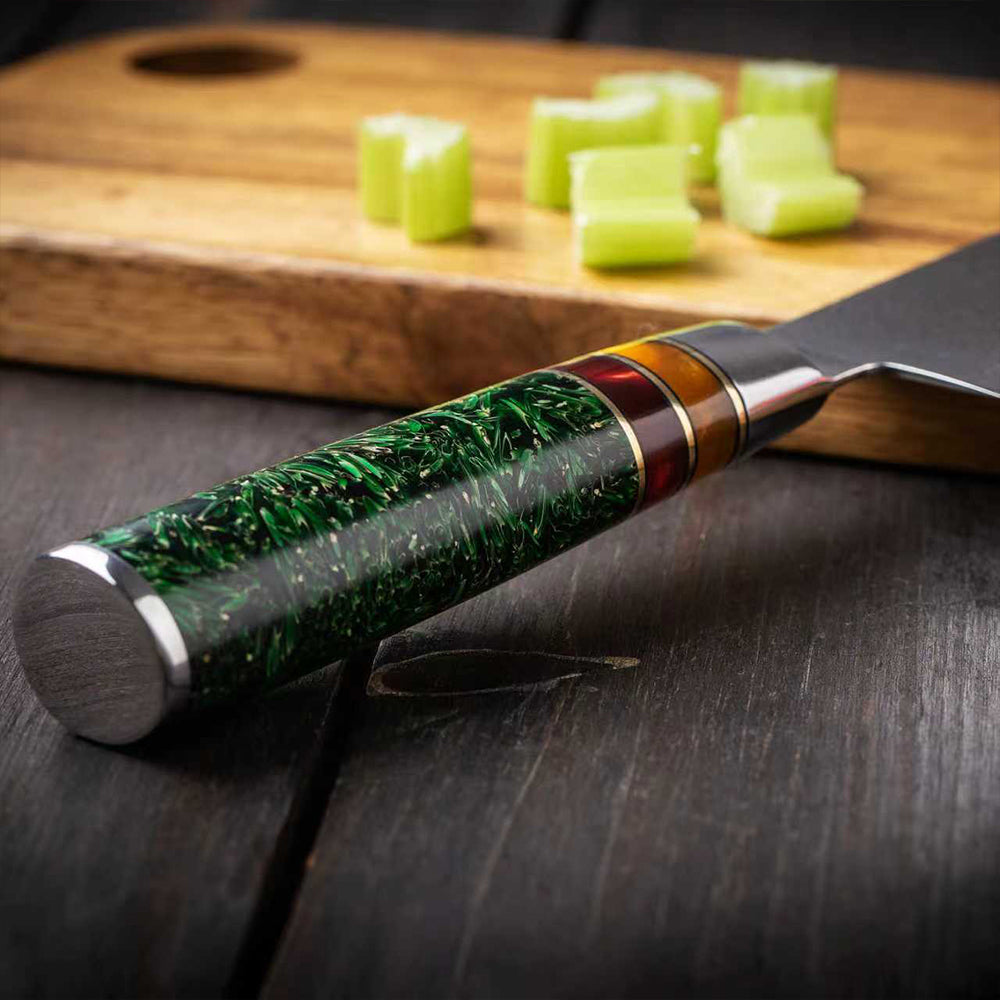 SZAKÁCSKÉS SZETT – DAMASCUS VG10 – 2 Darabos – Aurora Edition – Akrilgyanta Markolat