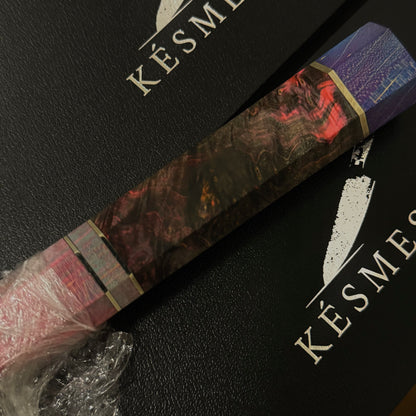 SZAKÁCSKÉS – USA 440C KIRITSUKE – Emerald Noir - Színezett Juharfa Markolat