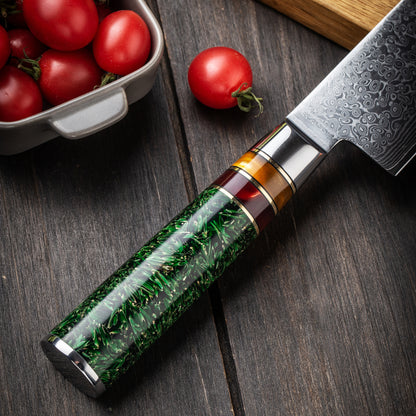 SZAKÁCSKÉS SZETT – DAMASCUS VG10 – 2 Darabos – Aurora Edition – Akrilgyanta Markolat