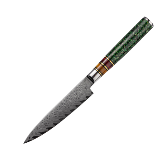 UNIVERZÁLIS KÉS – Damascus VG10 – Aurora Edition – Akrilgyanta Markolat