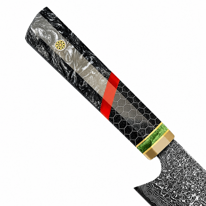 SZAKÁCSKÉS – Damascus VG10 KIRITSUKE – Black Mesh Edition – Fekete Hálós Markolat