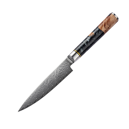UNIVERZÁLIS KÉS – Damascus VG10 – Blue & Beige Edition – Kompozit Juharfa Markolat