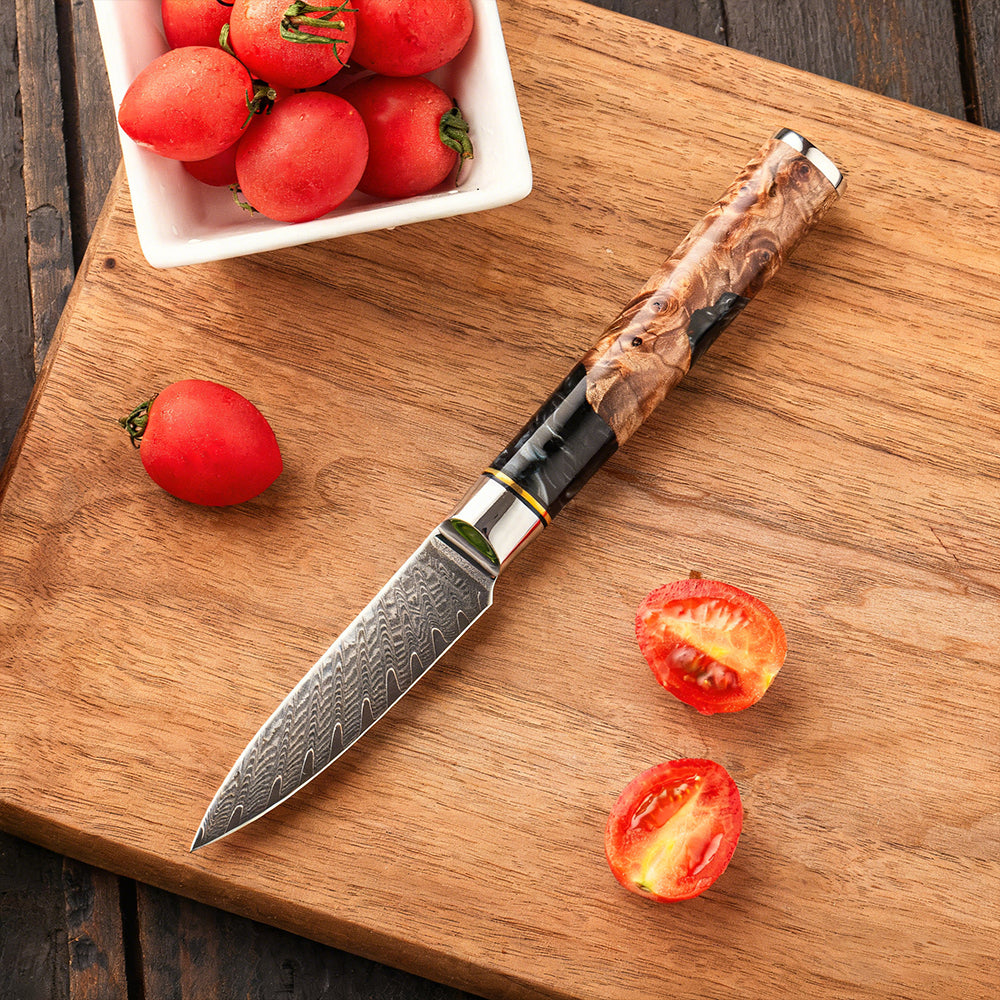 DAMASCUS CHEF SET – 3 Darabos – Blue & Beige Edition – Kompozit Juharfa Markolat