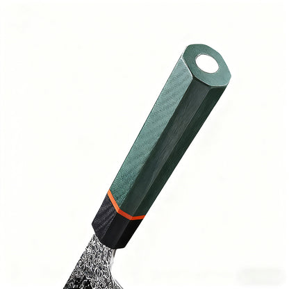 KIRITSUKE – Damascus VG10 – Deep Green G10 Edition – Színezett Juharfa Markolat - 200 mm