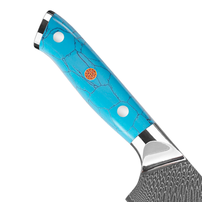 SZAKÁCSKÉS – Damascus VG10 GYUTO – Kuro Edition – Türkiz Gyanta Markolat