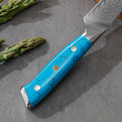 GYUTO – Damascus VG10 – Kuro Edition – Türkiz Gyanta Markolat – 210 mm