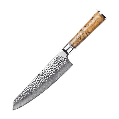SZAKÁCSKÉS – Damascus VG10 KIRITSUKE – Maple Edition – Mintázott Juharfa Markolat