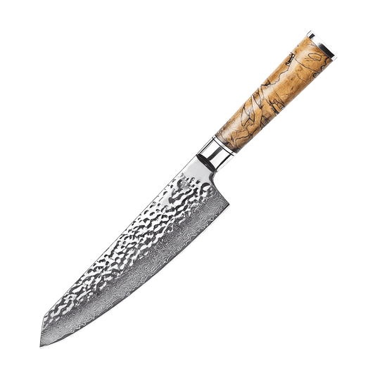 SZAKÁCSKÉS – Damascus VG10 KIRITSUKE – Maple Edition – Mintázott Juharfa Markolat