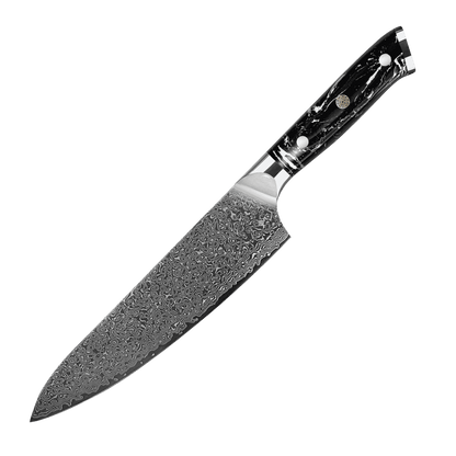 SZAKÁCSKÉS – Damascus VG10 GYUTO - Kuro Edition – Fekete Gyanta Markolat