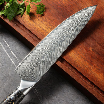 GYUTO – Damascus VG10 – Gold Edition – Fekete Arany Markolat – 200 mm