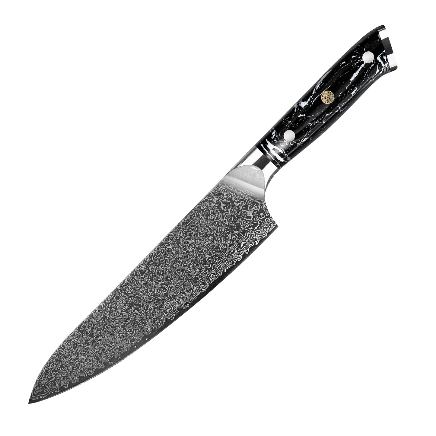 GYUTO – Damascus VG10 – Kuro Edition – Fekete Gyanta Markolat – 200 mm
