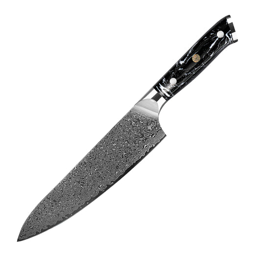 GYUTO – Damascus VG10 – Kuro Edition – Fekete Gyanta Markolat – 200 mm
