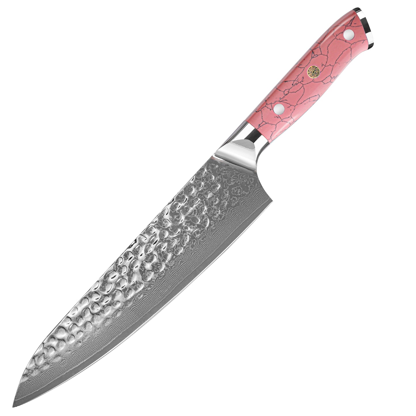 GYUTO – Damascus VG10 – Kuro Edition – Pink Gyanta Markolat – 210 mm