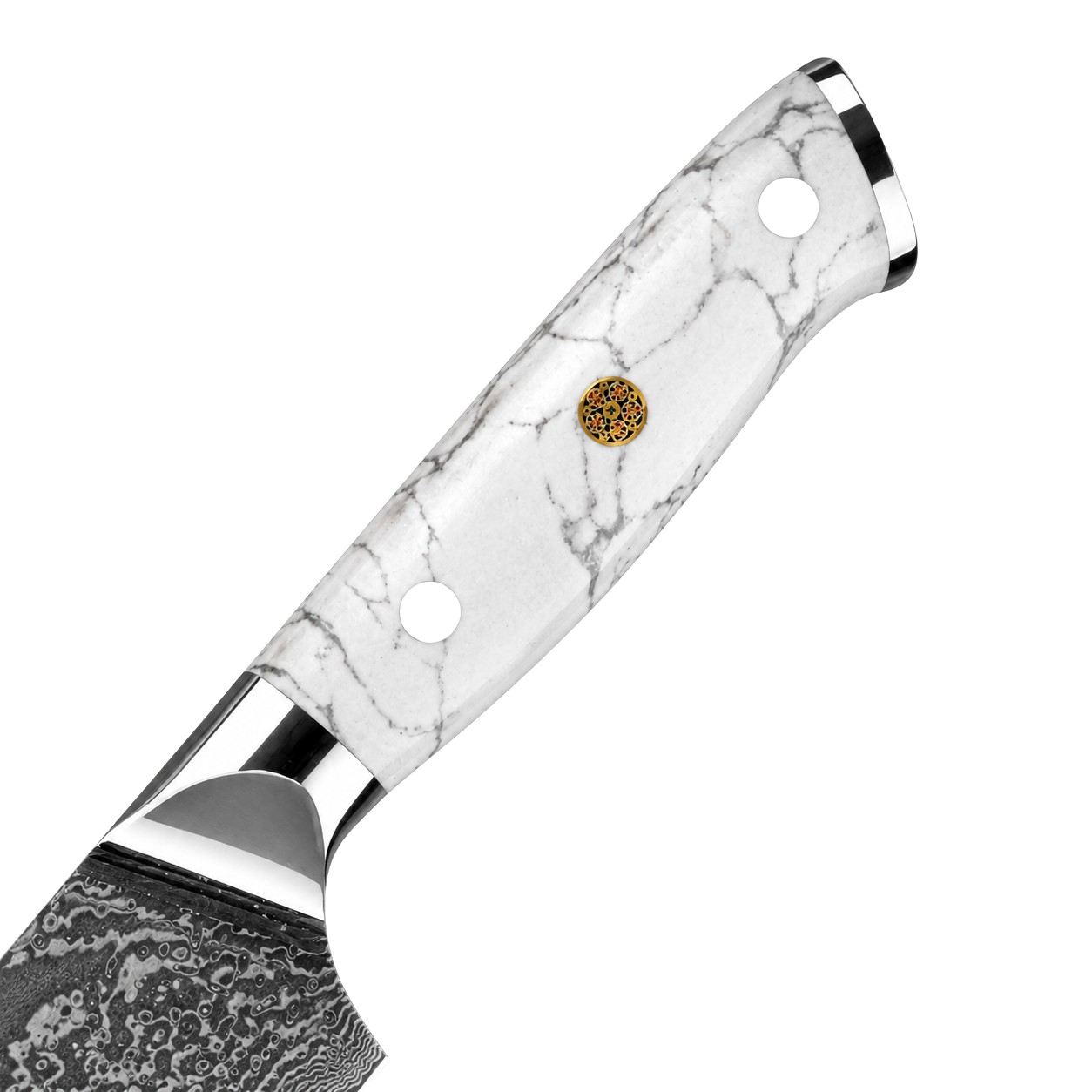 SZAKÁCSKÉS – Damascus VG10 GYUTO - Kuro Edition – Fehér Gyanta Markolat