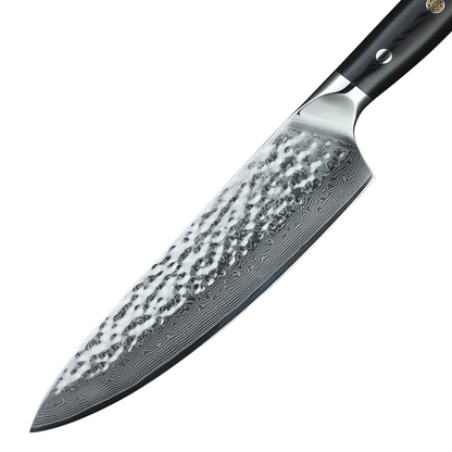 SZAKÁCSKÉS – Damascus VG10 GYUTO – Fiber Edition – Acél Markolat