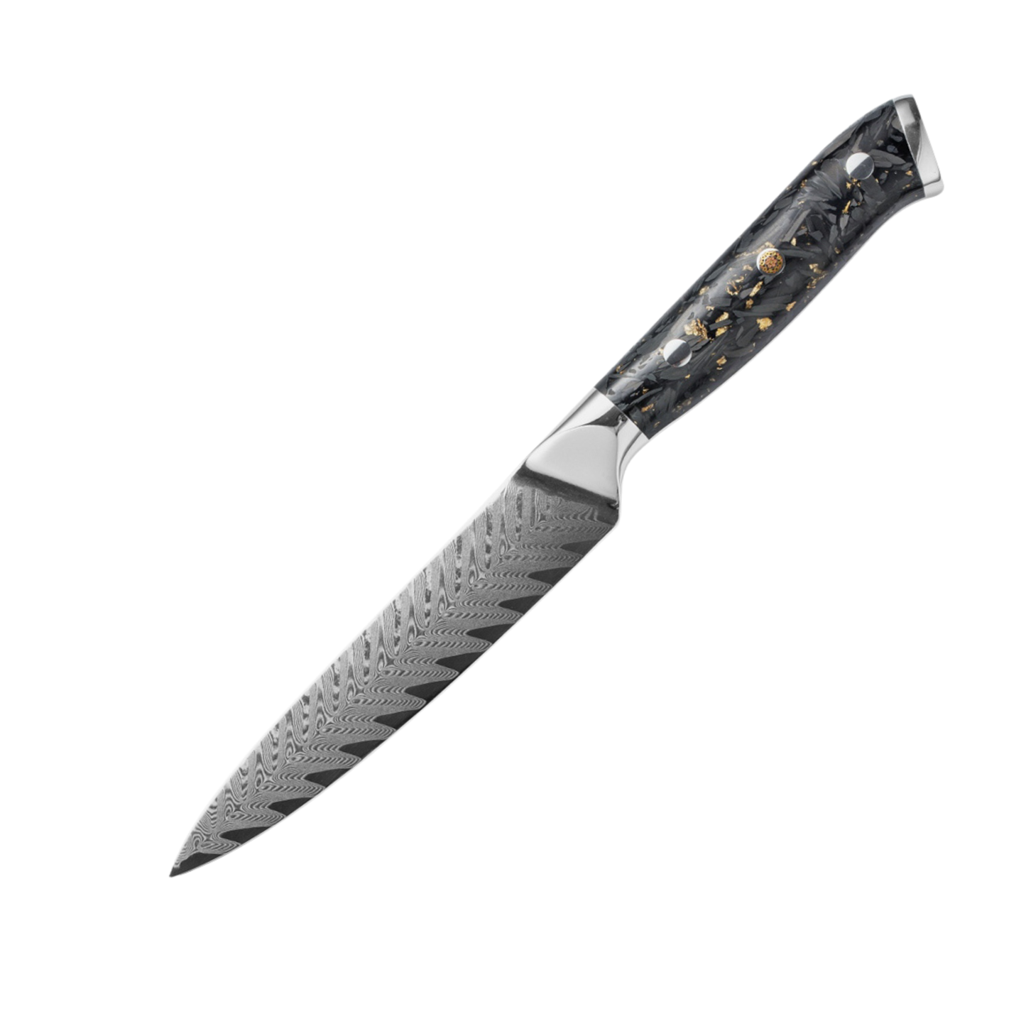 UNIVERZÁLIS KÉS – Damascus VG10 – Gold Edition – Fekete Arany Markolat