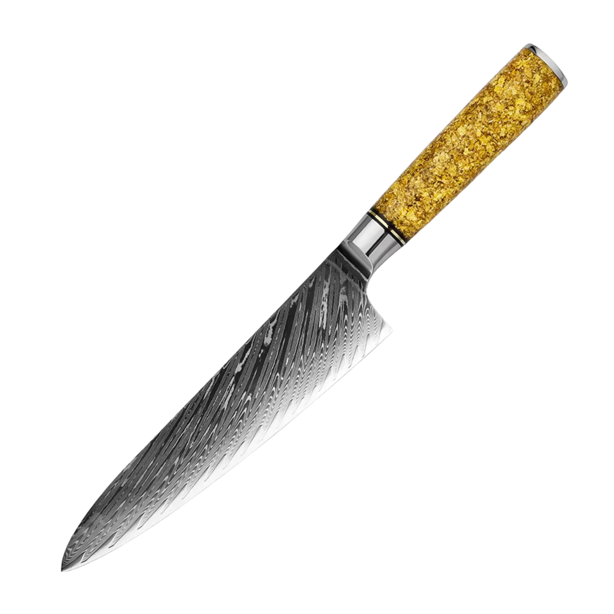 SZAKÁCSKÉS - Damascus VG10 GYUTO - Imperial Edition - Arany Kompozit Markolat
