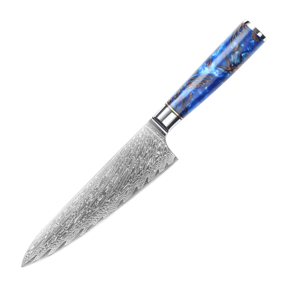 SZAKÁCSKÉS - Damascus VG10 GYUTO - Cobalt - Kompozit Juharfa Markolat