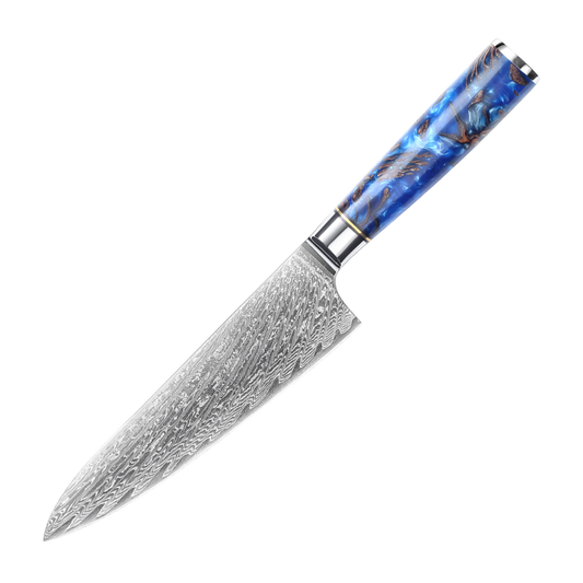 SZAKÁCSKÉS - Damascus VG10 GYUTO - Cobalt - Kompozit Juharfa Markolat