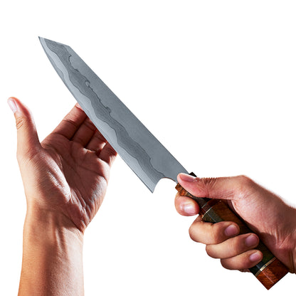 SZAKÁCSKÉS – USA 440C KIRITSUKE – Emerald Noir - Színezett Juharfa Markolat