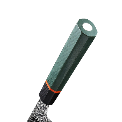 SZAKÁCSKÉS – Damascus VG10 KIRITSUKE - Deep Green G10 Edition – Színezett Juharfa Markolat