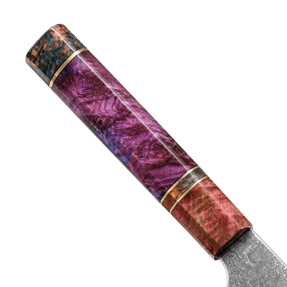 SZAKÁCSKÉS - Damascus VG10 GYUTO - Nebula - Színezett Juharfa Markolat