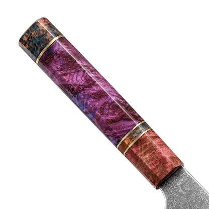 SZAKÁCSKÉS - Damascus VG10 GYUTO - Nebula - Színezett Juharfa Markolat