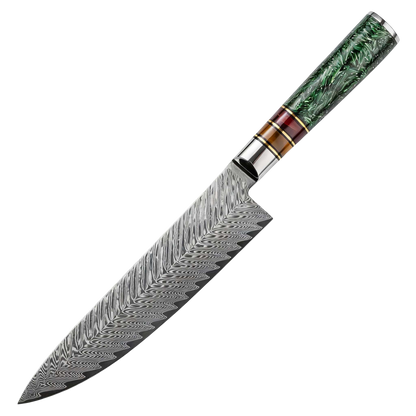 SZAKÁCSKÉS – Damascus VG10 GYUTO – Aurora Edition – Akrilgyanta Markolat