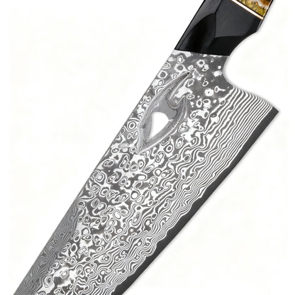 SUPREME GYUTO – Damascus VG10 – Wooly Stone & Ironwood Edition – Bronz Vasfa Markolat - 200 mm