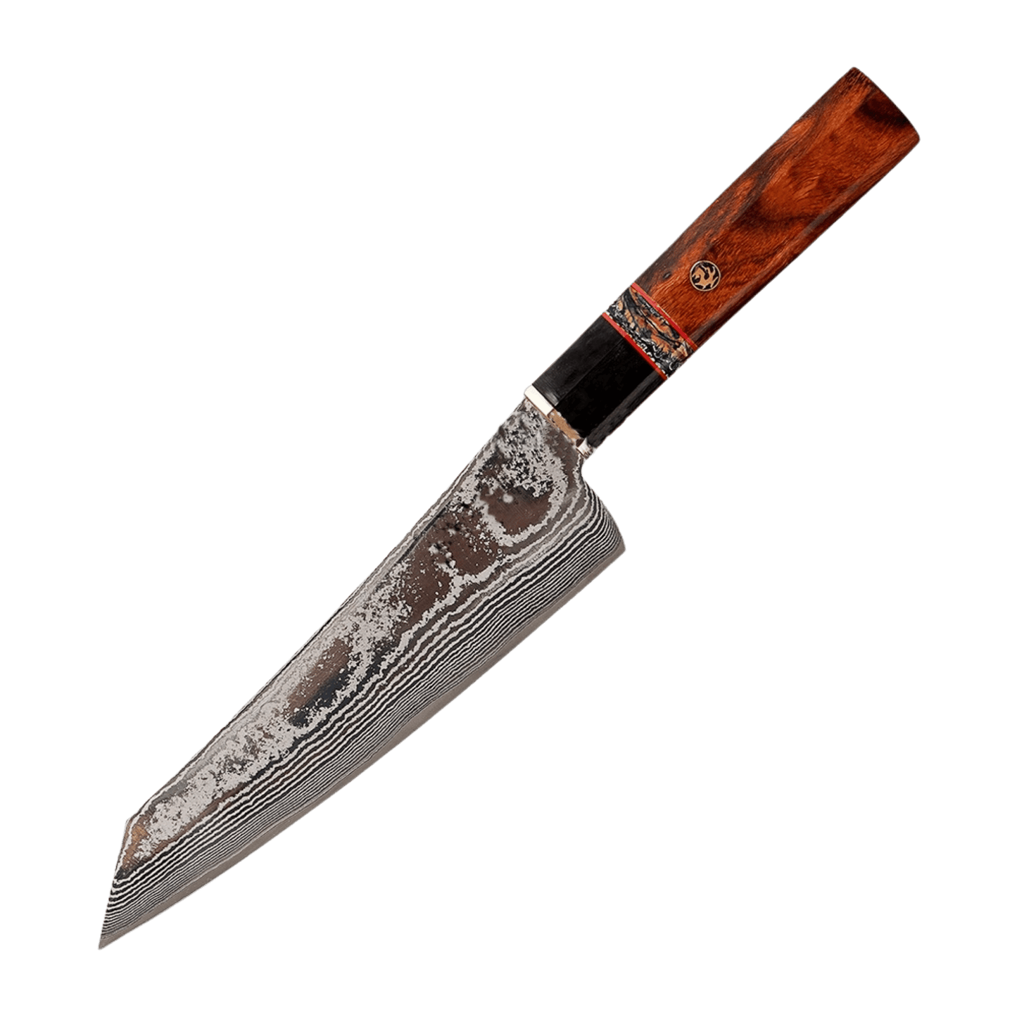 SZAKÁCSKÉS - SUPREME KIRITSUKE – Damascus VG10 – Wooly Stone & Desert Ironwood Edition – Bivalyszarv Betéttel