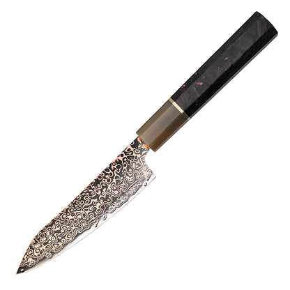 SUPREME SZAKÁCSKÉS SZETT – DAMASCUS VG10 – 2 darabos - Copper Royal – Réz és Bivalyszarv Markolat