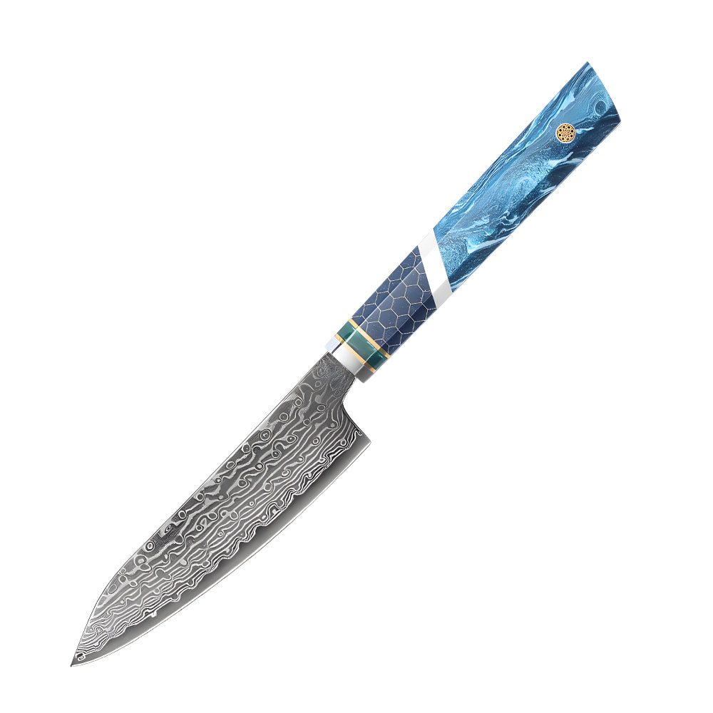 UNIVERZÁLIS KÉS – Damascus VG10 – Blue Mesh Edition – Kék Hálós Markolat