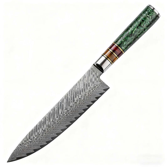GYUTO – Damascus VG10 – Aurora Edition – Gyanta-Akril Markolat – 200 mm